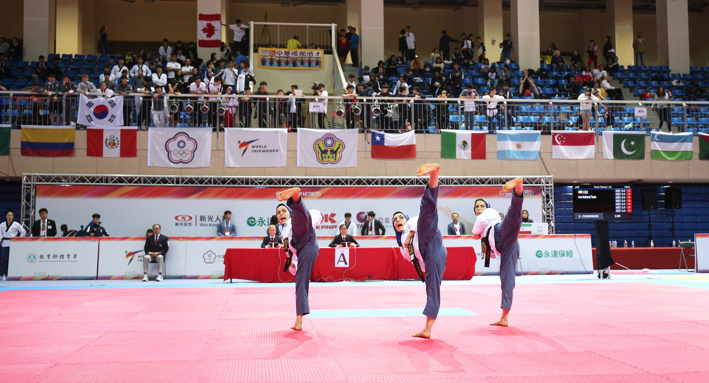 Iran national team earned gold on recognized poomsae team female over 30 at day 2
